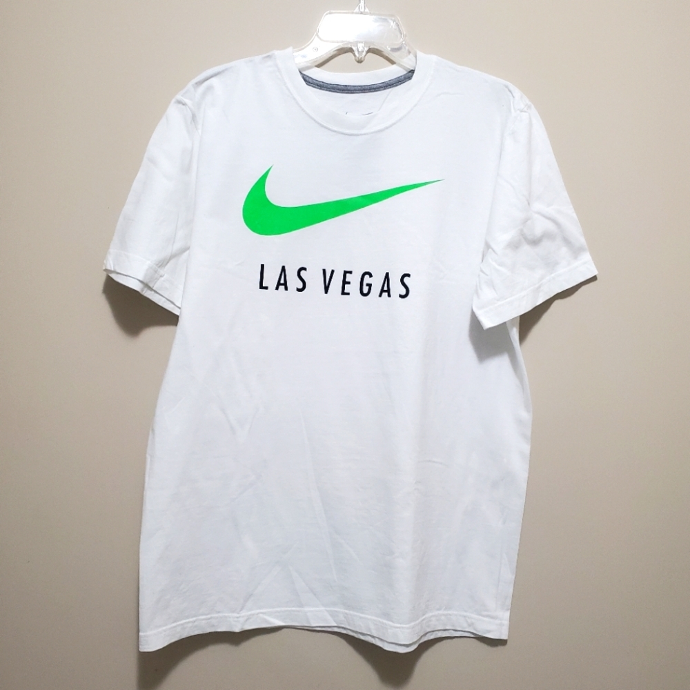 Nike Las Vegas Tee White with green Swoosh Mens sz L